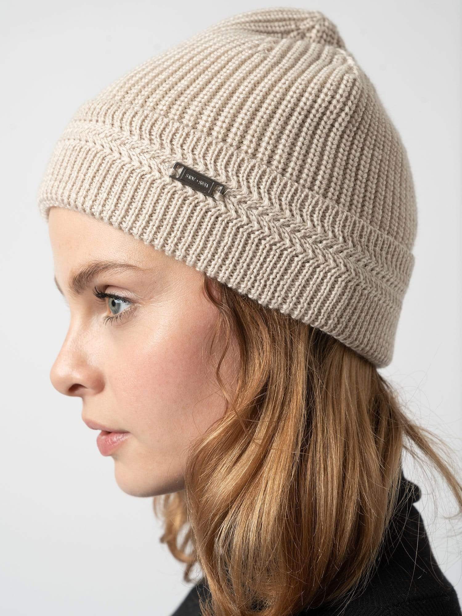 Merino Beanie Beige - Women's Beanies | Saint + Sofia® EU